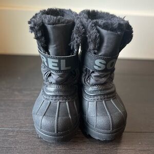 Sorel Black Kids' Faux-Fur Snow Boots
